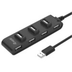 Hub USB 7 Porte Equip 2.0 High Speed Nero Autoalimentato