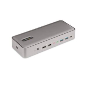 Docking Station Startech KVM USB-C per 2 Laptop Grigio Alluminio