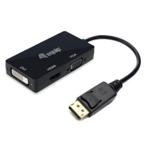 Adattatore DisplayPort a VGA/HDMI/DVI Equip Nero