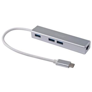 Hub USB-C Equip 3 Porte USB 3.0 con Adattatore di Rete Gigabit