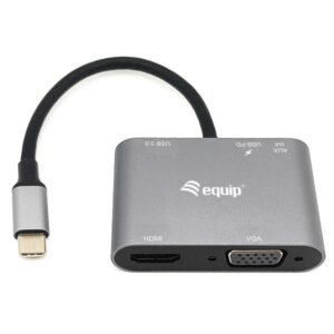 Adattatore USB-C 5 in 1 Equip HDMI 4K VGA PD 100W USB 3.0