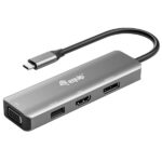 Adattatore USB-C a HDMI 4K 60Hz DisplayPort VGA USB Equip