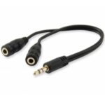 Adattatore Audio EQUIP Jack 3.5mm Maschio a 2 Femmine Splitter