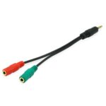 Adattatore Cuffie Equip Jack 3.5mm Stereo a Doppia Uscita