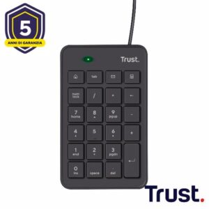 Tastierino Numerico Trust Xalas Cablato USB Nero Layout IT