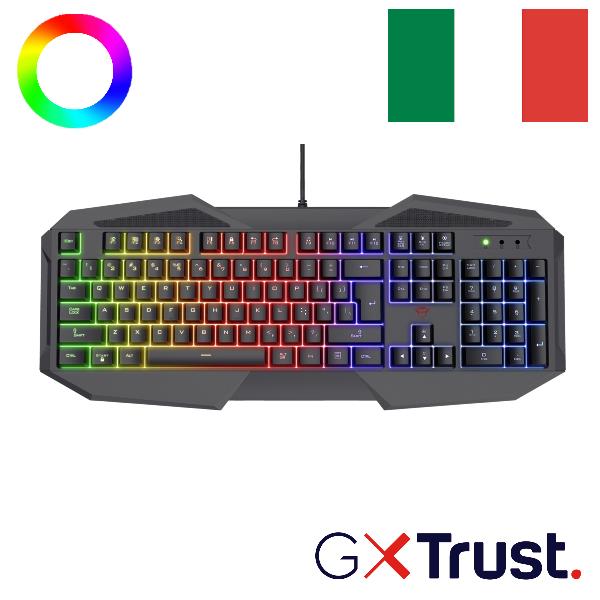 Tastiera Gaming Trust GXT 830 Avonn Cablata Retroilluminata Rainbow Layout IT