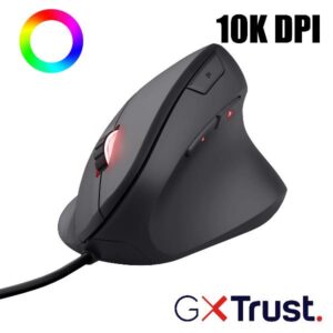 Mouse Ergonomic Trust GXT 144 Rexx Verticale Cablato 6 Tasti 10000 DPI