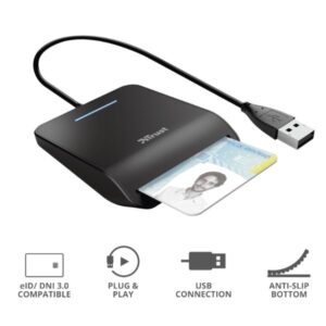 Lettore Smart Card Trust Primo USB 2.0 Nero per Tessera Sanitaria