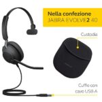 Cuffie Professionali Jabra Evolve2 40 USB-A Mono Noise Canceling Nero
