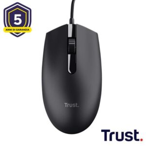 Mouse Cablato Trust TM-101 160cm 1200DPI Ergonomico Nero