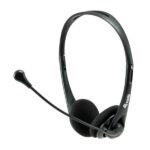 Cuffie Professionali EQUIP Stereo con Microfono e Controllo Volume Cavo 3.5mm Nero