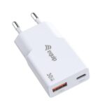 Caricabatterie GaN Equip 30W 2 Porte USB-C e USB-A Bianco