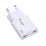Caricabatterie GaN Equip 20W Dual USB-C USB Bianco