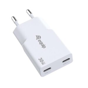 Caricabatterie GaN Equip 20W Dual USB-C USB Bianco