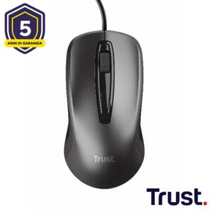 Mouse Cablato Trust 1200 DPI Grigio Ergonomico