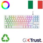 Tastiera Gaming Trust GXT833W Thado TKL Compatta Cablata Illuminata Bianco