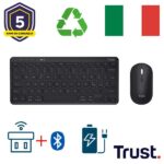 Kit Tastiera e Mouse Trust Lyra Wireless Ricaricabile Bluetooth 2.4GHz Italiano