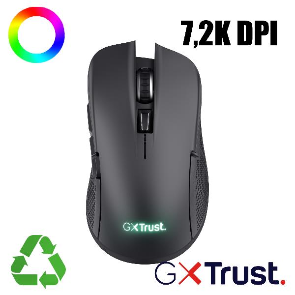 Mouse Gaming Trust GXT923 YBAR Wireless Ricaricabile 7200DPI 6 Pulsanti