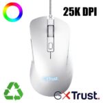 Mouse Gaming Trust GXT924W YBAR+ Bianco 25.600 DPI 6 Pulsanti