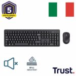 Kit Tastiera e Mouse Wireless Trust Desk Set Silenzioso Antispillatura Italiano