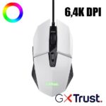 Mouse Gaming Trust GXT 109W Felox Bianco 6.400 DPI Cablato