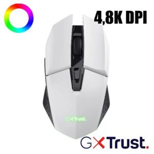 Mouse Gaming Trust GXT110W Felox Wireless Ricaricabile 4800DPI Bianco