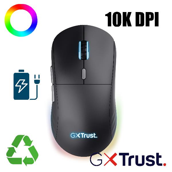 Mouse Gaming Trust GXT 926 Redex II Wireless Ricaricabile RGB 10000 DPI - SKU: 25126