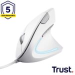 Mouse Cablato Trust Verto Verticale Ergonomico USB Bianco