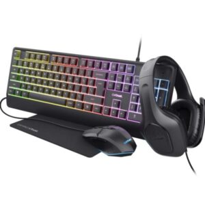 Kit Gaming Trust GXT 792 Quadrox Tastiera Mouse Cuffia Mousepad 4-in-1 ITA