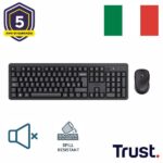 Kit Tastiera e Mouse Wireless Trust TK-360 Silenzioso Resistente a Liquidi