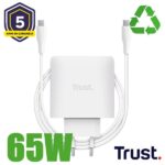 Alimentatore Notebook Trust Maxo 65W 2 Porte USB-C GAN Bianco