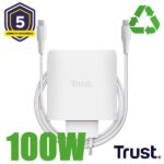 Alimentatore Notebook Trust Maxo 100W 2 Porte USB-C GAN Bianco