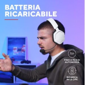 Cuffie Gaming Trust GXT 493W Carus Wireless Bianche Microfono