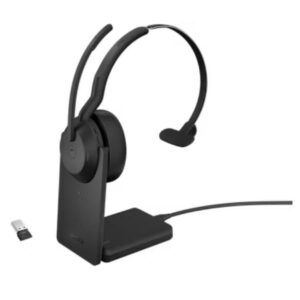 Cuffia Professionale Jabra Evolve2 55 Mono MS con Link 380a e Base Ricarica - Noise Canceling
