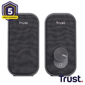 Casse PC Trust Ador 2.0 6W RMS Nero/Grigio con Presa Cuffie