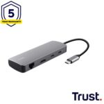 Docking Station Trust Dalyx 8-in-1 Alluminio HDMI 4K 60Hz LAN USB-C