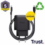 Caricabatterie USB-C Trust 45W per Samsung Nero Riciclato