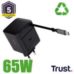 Alimentatore Notebook Trust Maxo 65W USB-C Cavo Retrattile Nero
