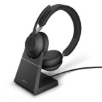 Cuffie Professionali Jabra Evolve2 65 UC Stereo con Base Ricarica e Noise Canceling