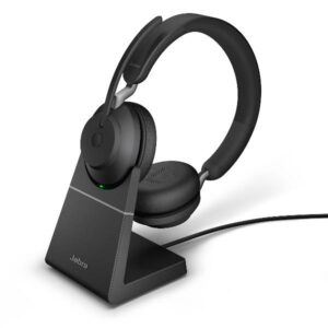 Cuffie Professionali Jabra Evolve2 65 UC Stereo con Base Ricarica e Noise Canceling