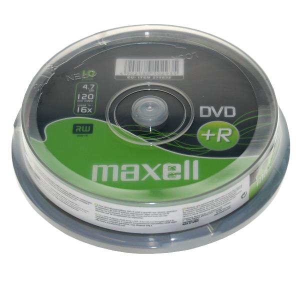 DVD+R Maxell 4.7GB 16X Spindle da 10 Pezzi