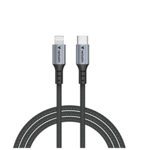 Cavo USB-C a Lightning Verbatim 1.2m Nylon Grigio 60W
