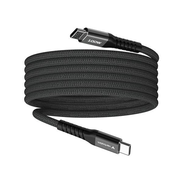 Cavo USB C Verbatim Magnetico 100W 1.2m Nylon Nero