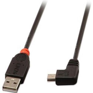 Cavo USB 2.0 A/Mini-B Lindy Angolato 1 Metro Nero