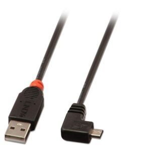Cavo USB 2.0 Angolato Lindy USB-A a Micro-B 2 Metri Nero - SKU: 31977