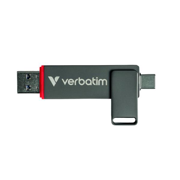 Chiavetta USB Verbatim Dual 256GB USB 3.2 e USB-C Grigio