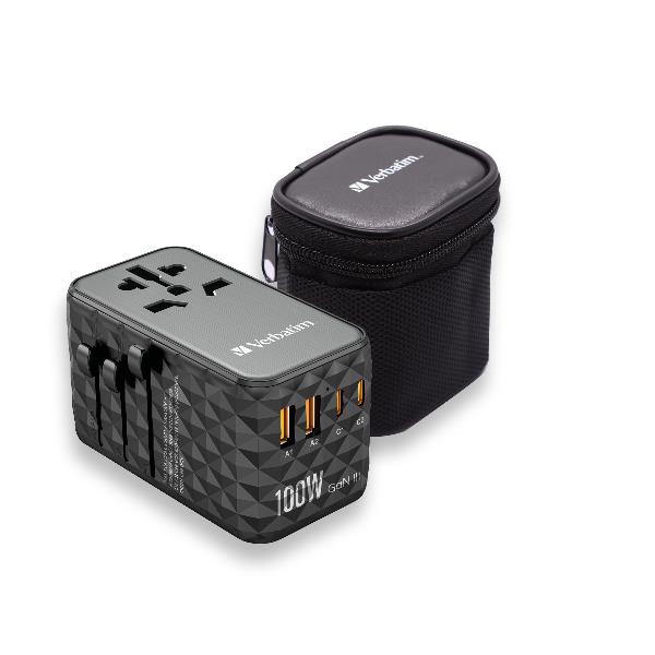 Caricatore GaN Verbatim PD 100W USB-C Universale per Tablet e Laptop