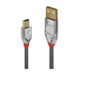 Cavo USB 2.0 AMini-B Lindy Cromo Line 2 Metri Grigio - SKU: 36632