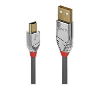Cavo USB 2.0 Lindy Tipo A a Mini-B 3 metri Cromo Line Grigio - SKU: 36633-LND