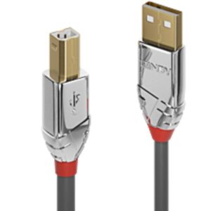 Cavo USB 2.0 Lindy Tipo A a B Cromo Line 0.5m Grigio - SKU: 36640-LND